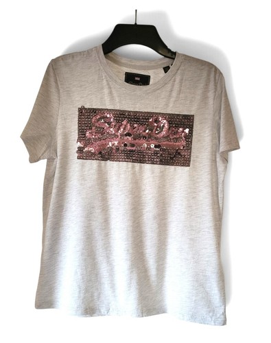Superdry sequin logo graphic