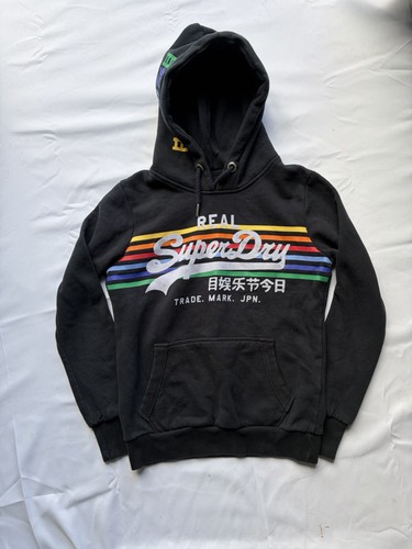 Superdry black rainbow graphic - black,