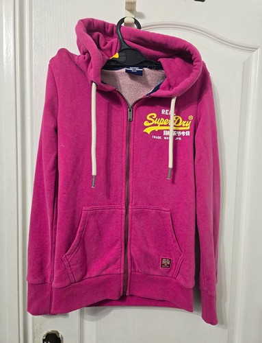 Superdry pink full zip hooded - superdry,