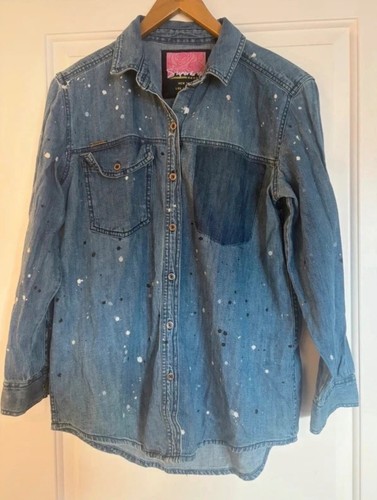 Superdry splatted denim shirt