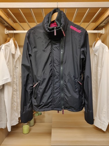 Superdry medium black coat - black,